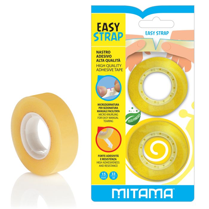 Mitama - Nastro Adesivo Stick It Easy Strap 15mmx33mt Trasparente Alta Qualità bl. 2