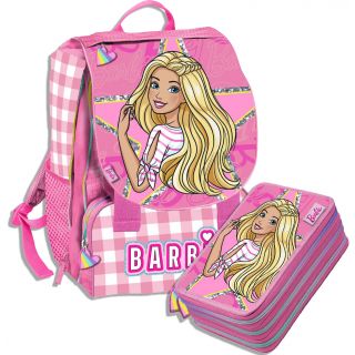 Barbie - School Pack - Zaino Estensibile + Astuccio 3 zip - Scuola 2025-2026