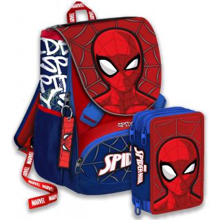 Spiderman - School Pack - Zaino Estensibile + Astuccio 3 zip - Scuola 2025-2026