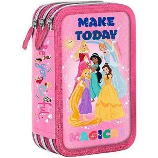Principesse Astuccio 3 zip con cancelleria 44 pz