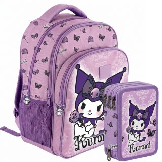 Kuromi School Pack Zaino Round + Astuccio 3 zip - BTS 2027