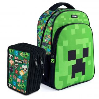 Minecraft School Pack Zaino Round + Astuccio 3 zip - BTS 2027